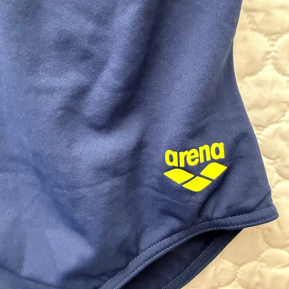 Arena Tania Clip Back One Piece Swimsuit Navy Blue Green Size‎ 6 - Picture 4 of 12